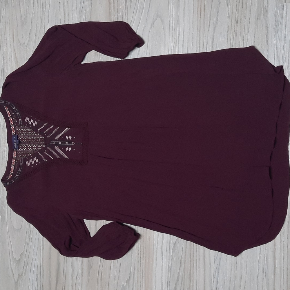 Artesia 3/4 sleeve Wine Goblet Boho Dress size large - Picture 2 of 9